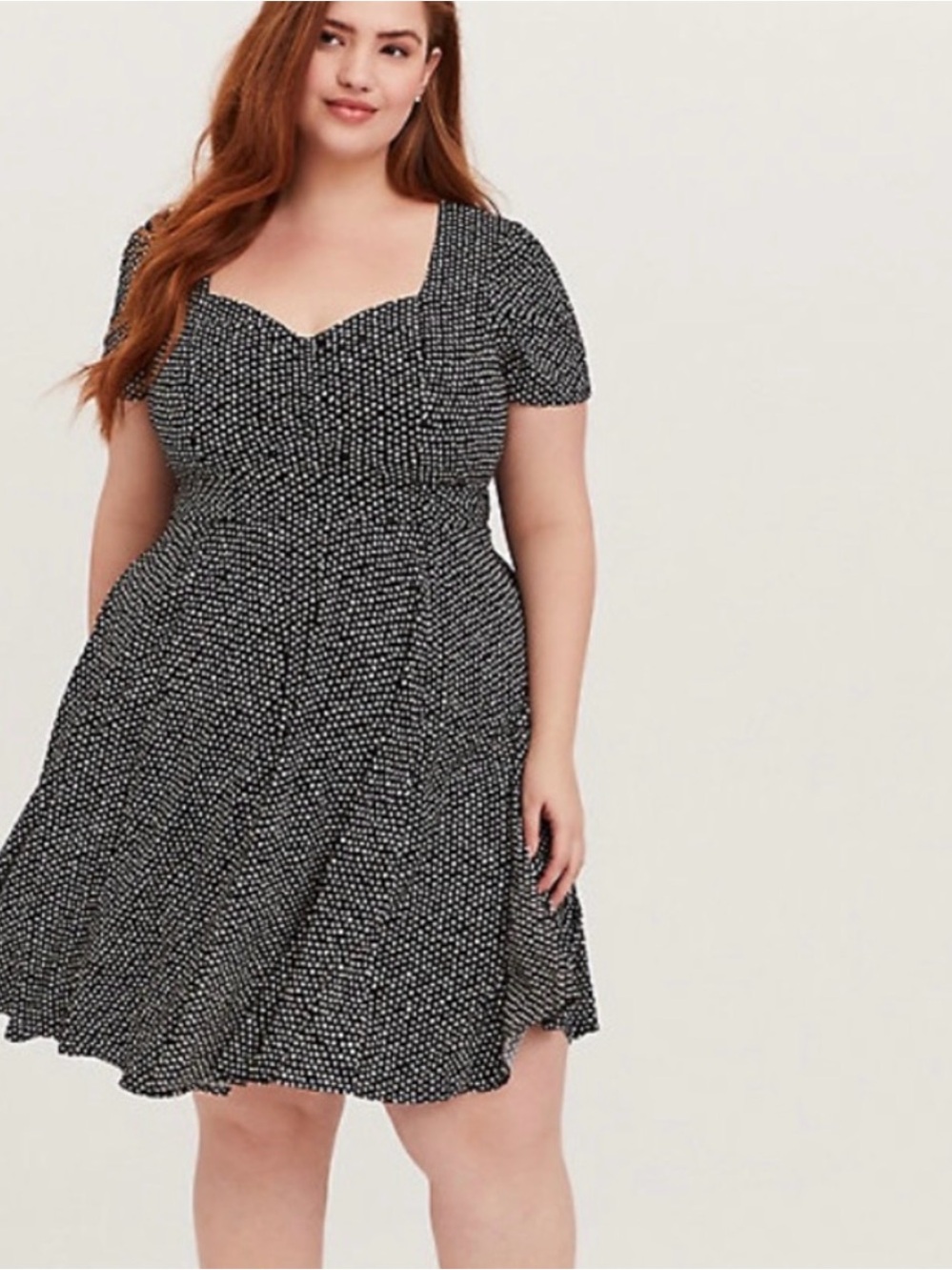 TORRID EUC Retro Swiss Dot Fit n Flare Skater Dress